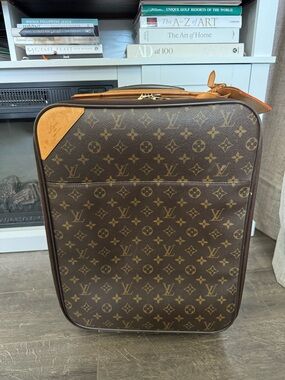Louis Vuitton Monogram Rolling Carry-On in Brown with Tan Trim